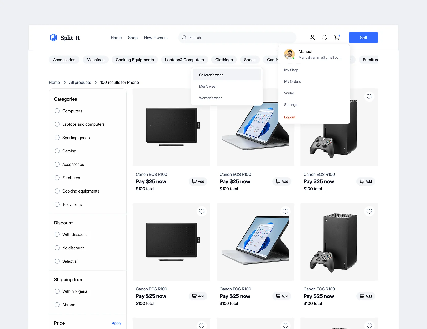 Shop Page